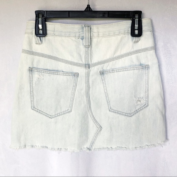 Free People NWT Sidecar Denim Distressed Miniskirt - Picture 11 of 12